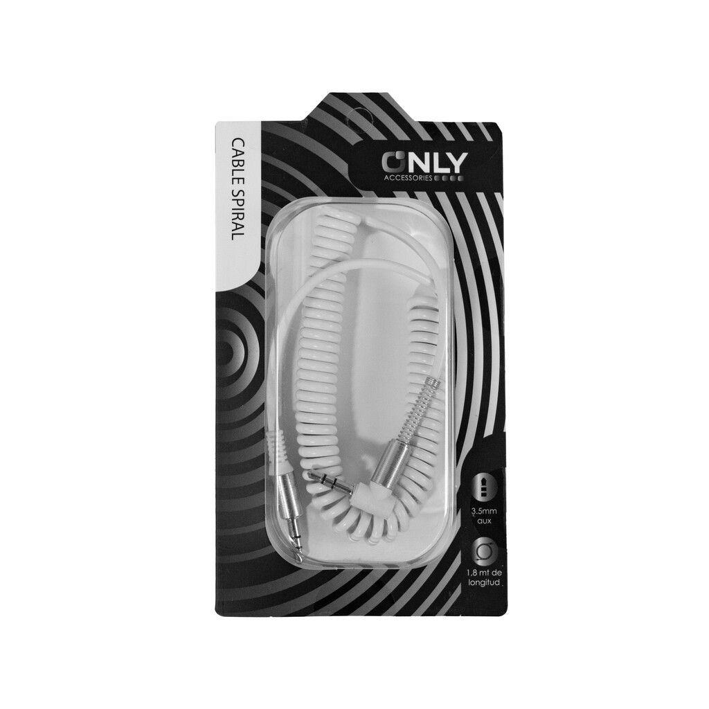 Cable Aux 1,8 mtros espiral blanco