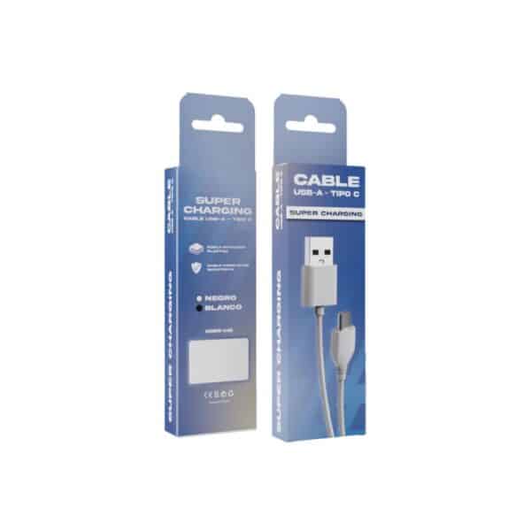 Cable usb-A- tipo C  mods-142- blanco