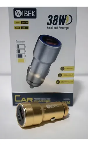 Cargador auto 38w metal