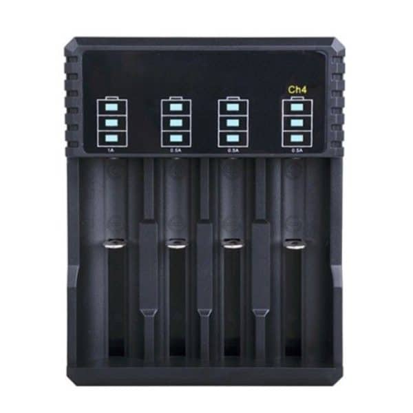 Cargador de pilas mods-728 cuadruple-stock-negro
