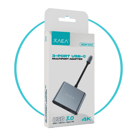 Hub adaptador c-usb-hdmi c/cable tipo c plateado