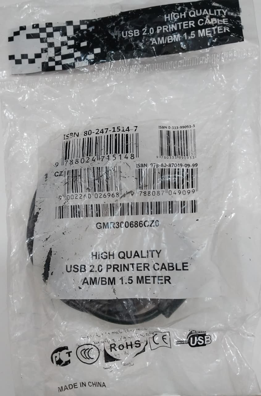CABLE USB 2.0 PRINTER -CABLE AM/BM 1.5 M