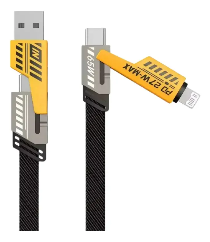 CABLECABLE USB 4 EN 1 CARGA RAPIDA  USB-A/ IP/TYPE-C